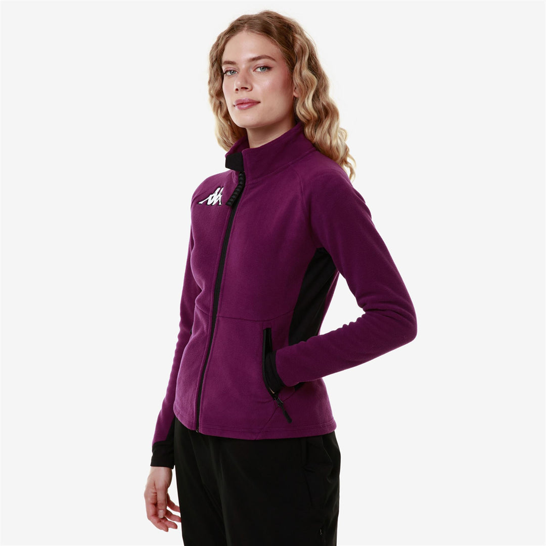 Polaire de ski unisexe violette coupe ajustée avec fermeture éclair intégrale main