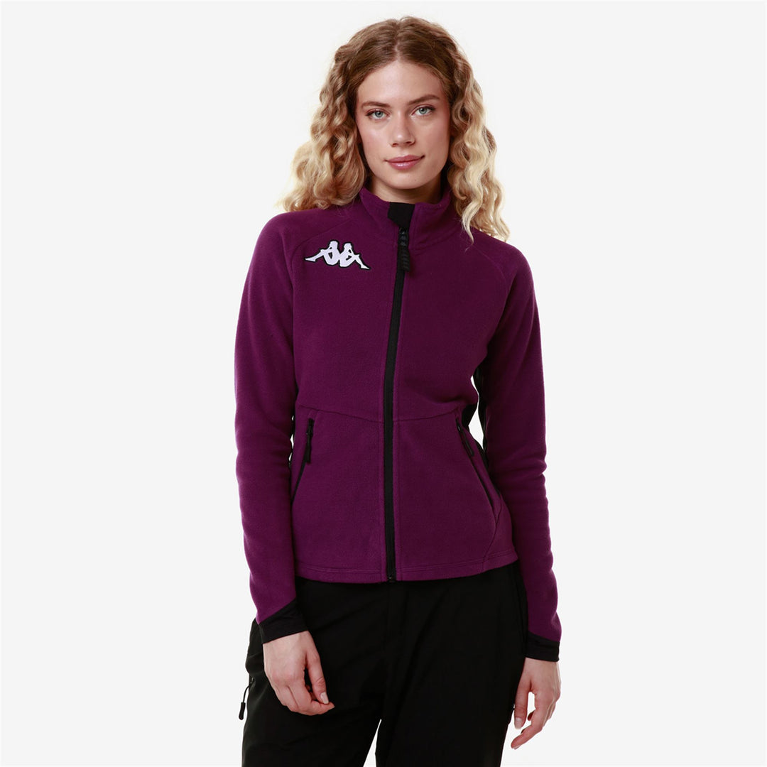 Polaire de ski unisexe violette coupe ajustée avec fermeture éclair intégrale main