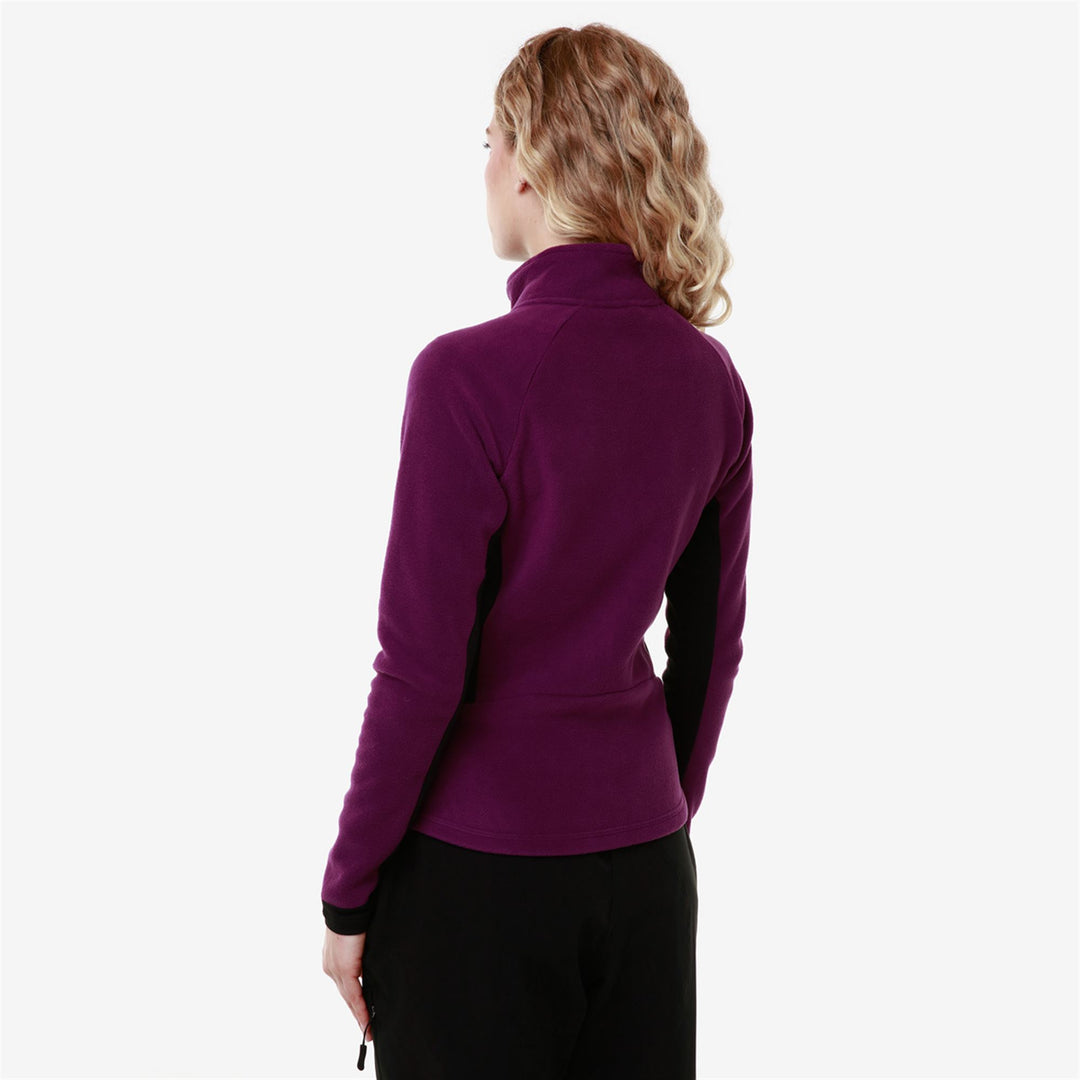 Polaire de ski unisexe violette coupe ajustée avec fermeture éclair intégrale main
