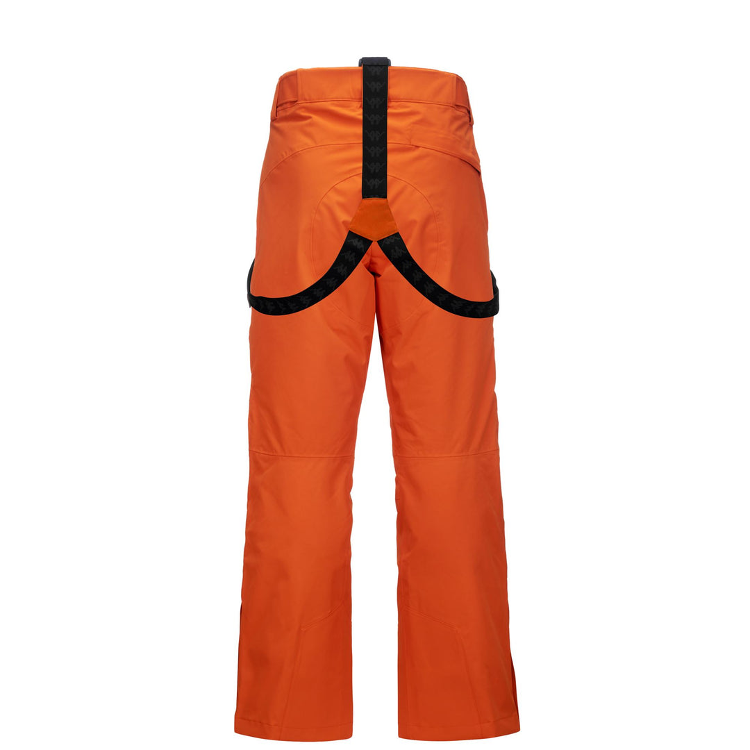 Pantalon de ski orange pour homme, coupe classique, avec protection imperméable main