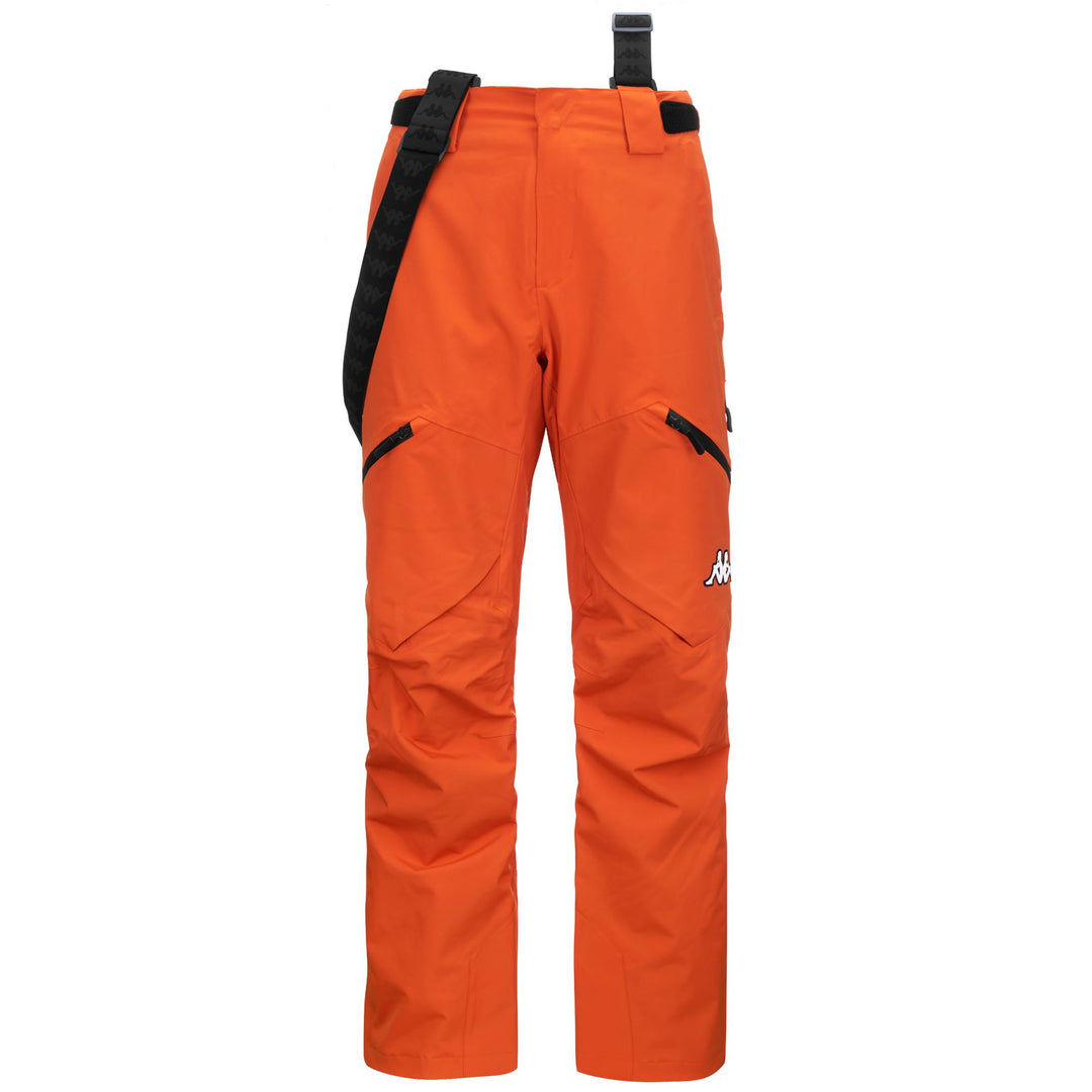 Orange Men's Ski Waterproof Pants with Padding. 01
