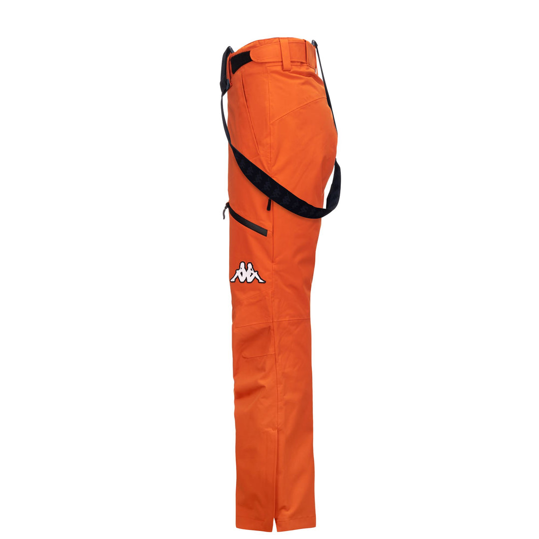 Pantalon de ski orange pour homme, coupe classique, avec protection imperméable main