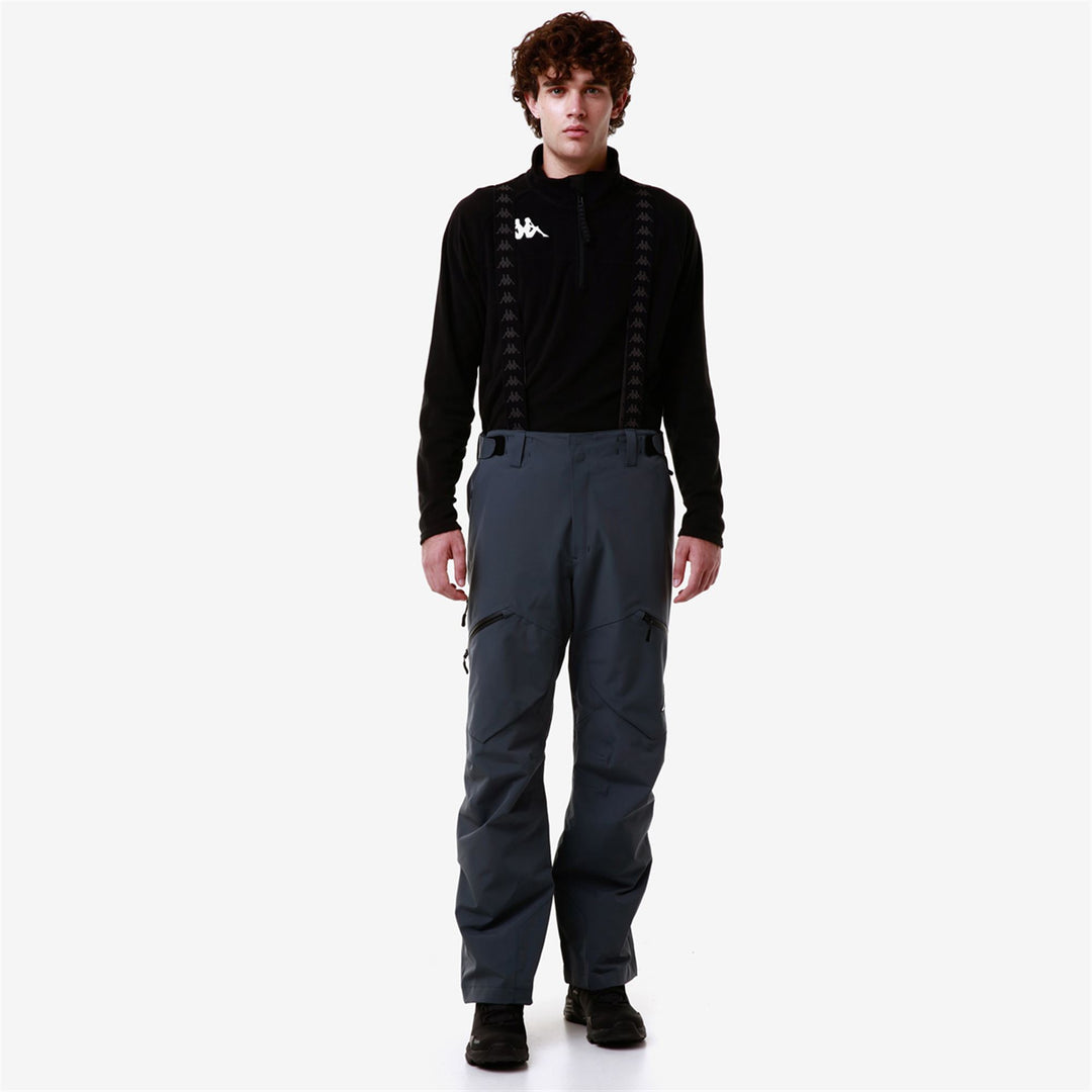Pantalones de esquí impermeables para hombre, color gris y negro, con acolchado y transpirabilidad. main