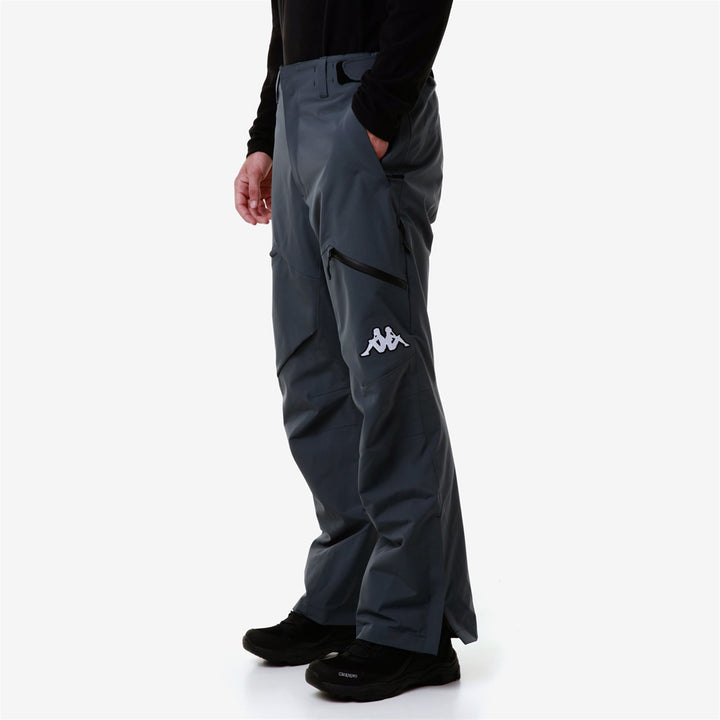 Pants Man 6CENTO 622P Sport Trousers GREY ASPHALT-BLACK Dressed Front Double		