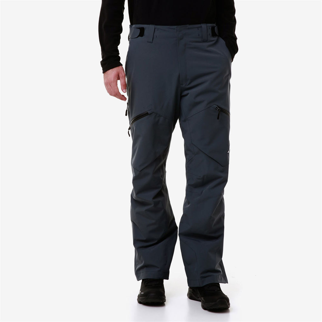 Pantalones de esquí impermeables para hombre, color gris y negro, con acolchado y transpirabilidad. main