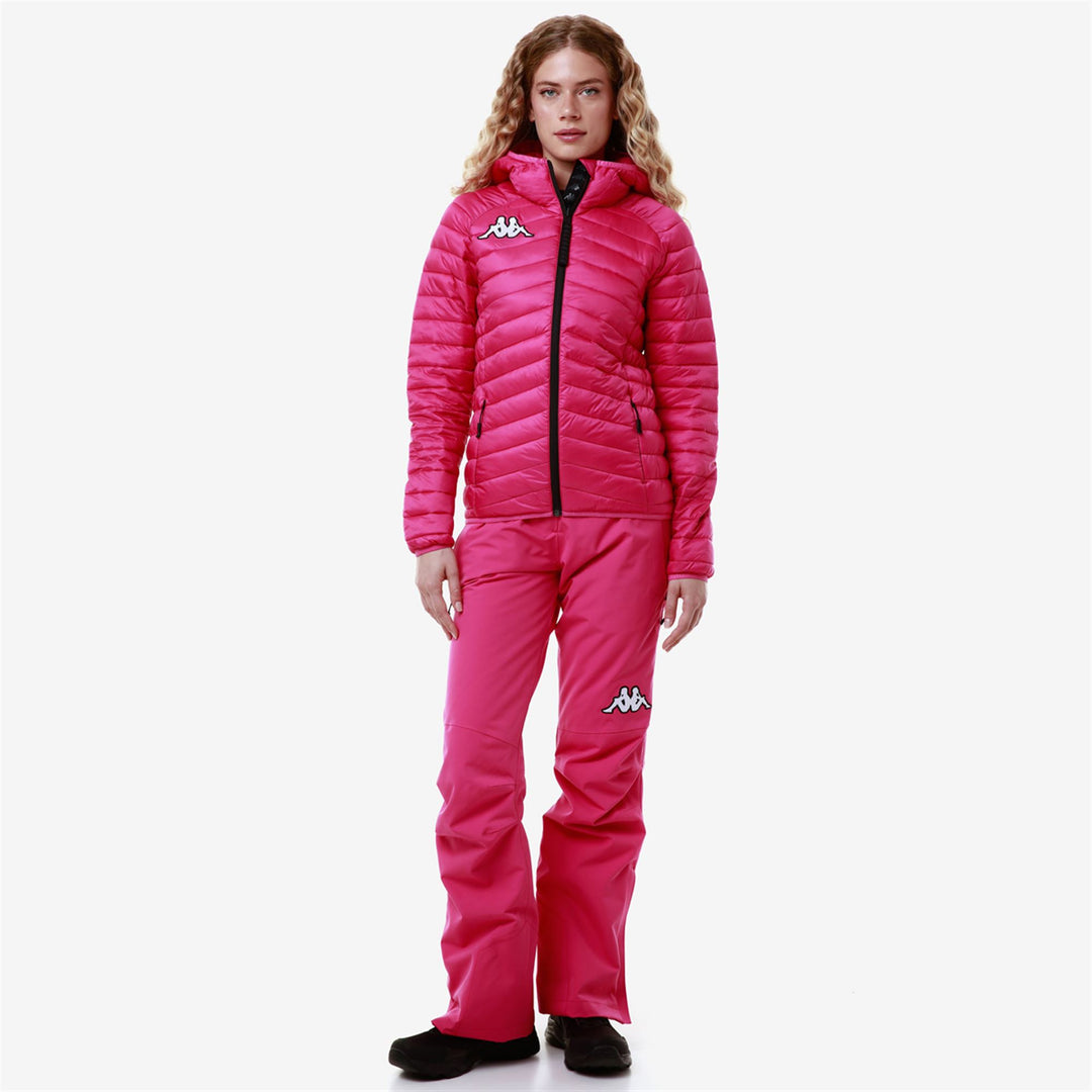 Pantalon de ski imperméable rembourré coupe slim pour femme, couleur fuchsia 01