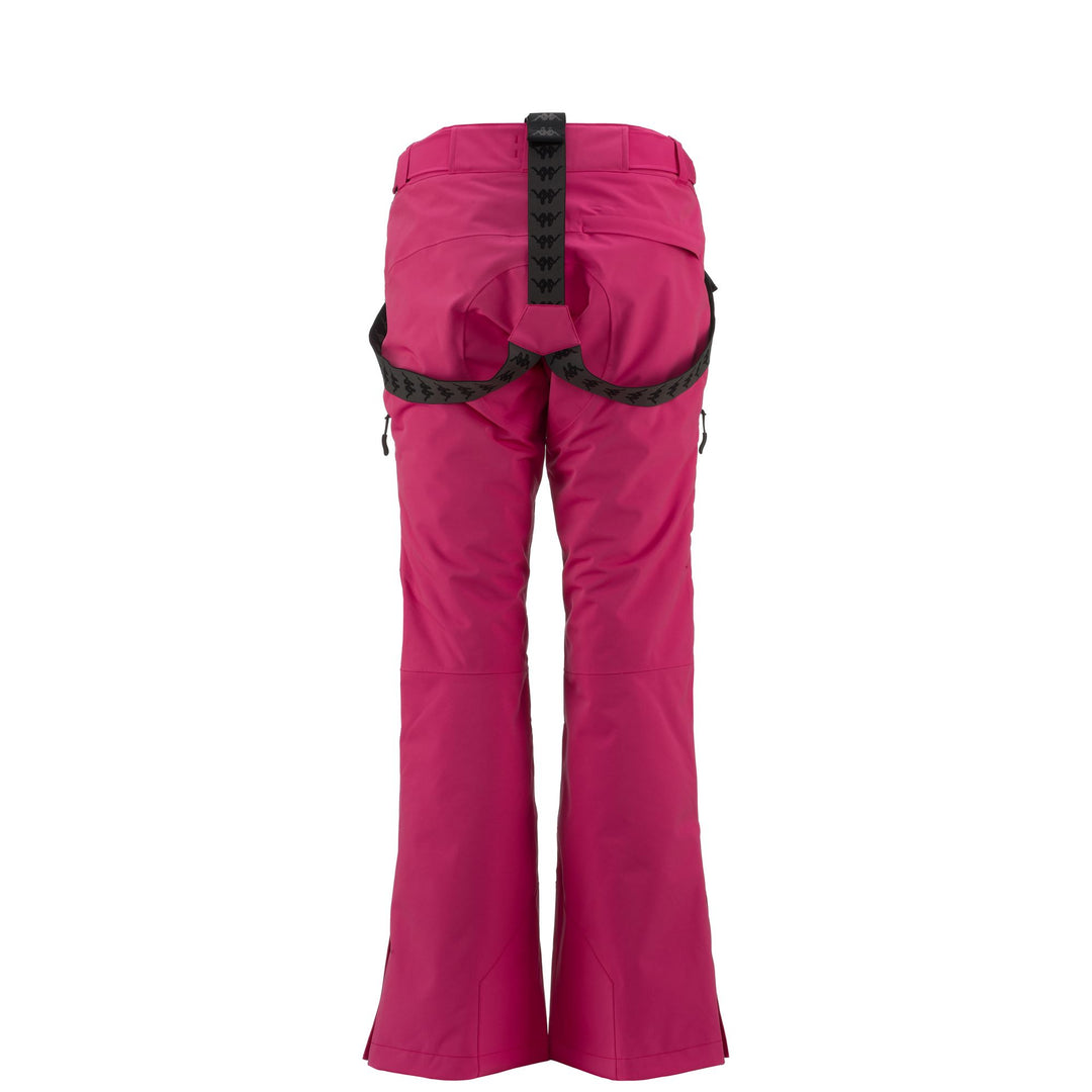 Pantalon de ski imperméable rembourré coupe slim pour femme, couleur fuchsia main