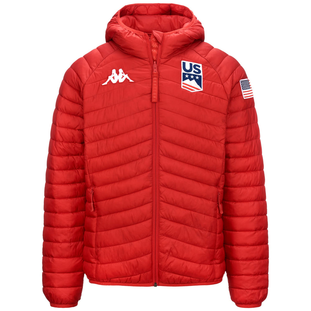 Red Unisex Quilted Slim Fit Ski Jacket with Primaloft Insulation 01