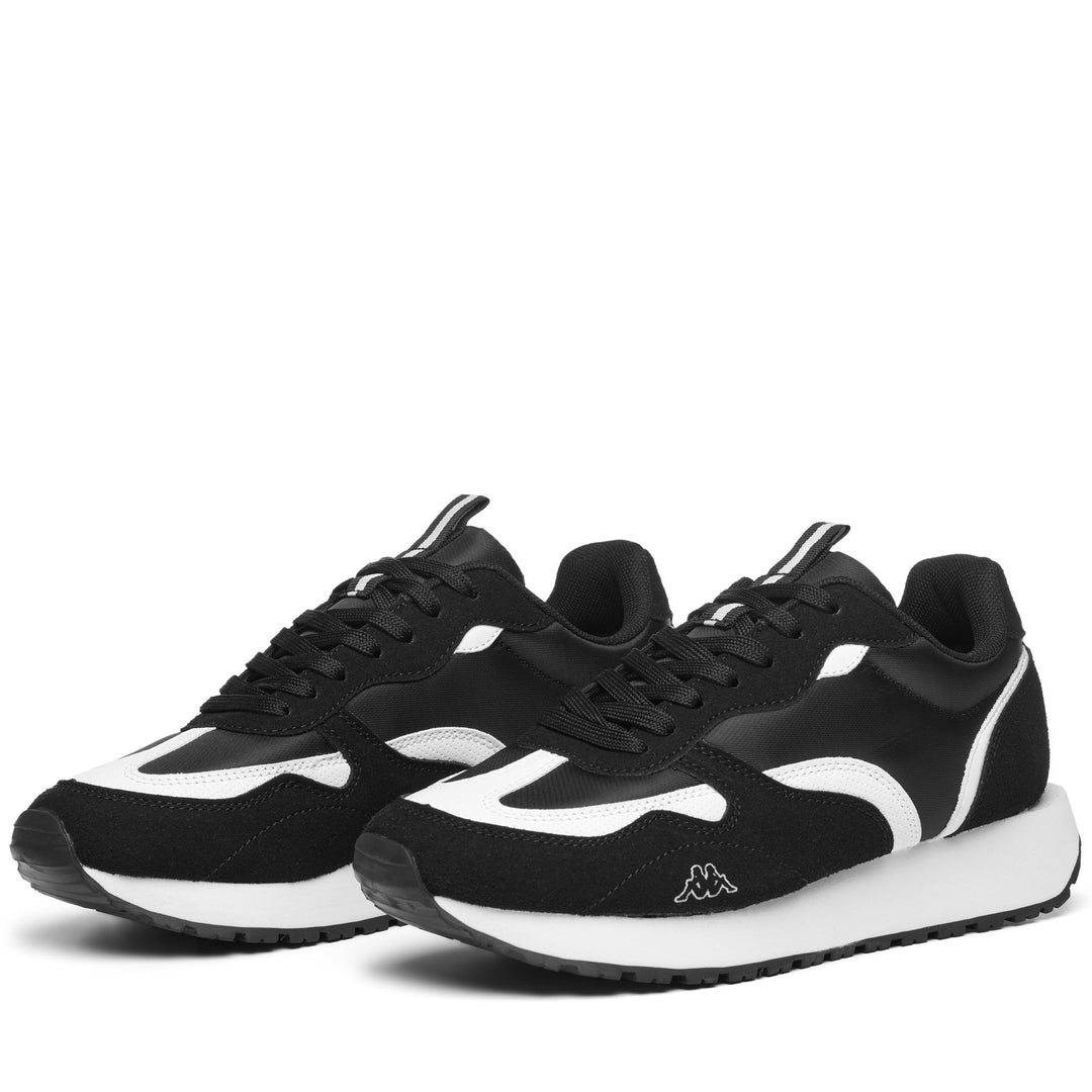 Black white Men's Low Cut Sneakers with Rubber Outsole 01