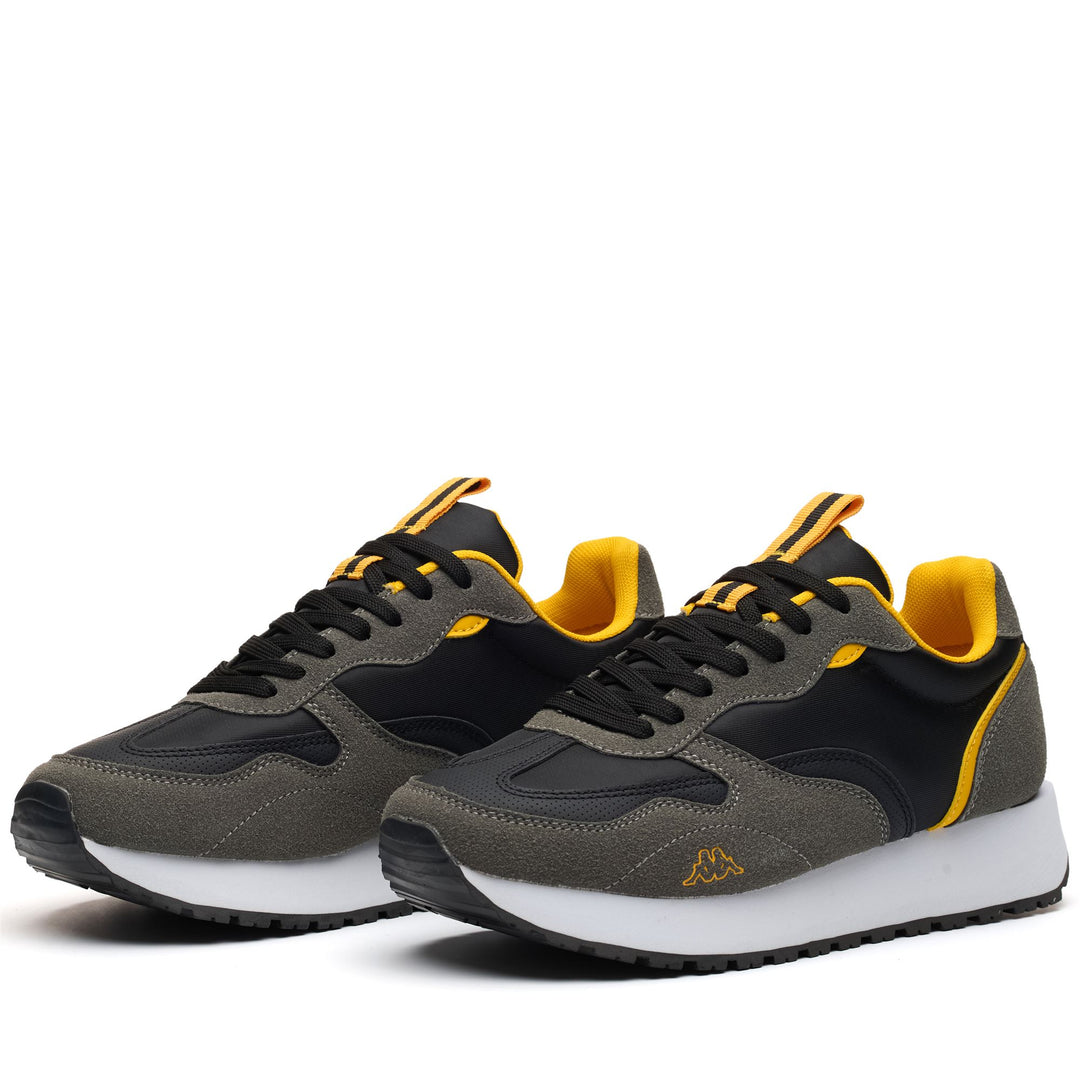 Grey Black Men's Low Cut Walking Sneakers 01