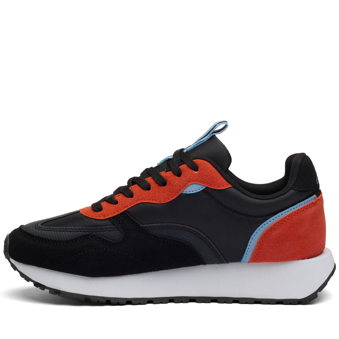 Black Red Men's Low Cut Walking Sneakers with Rubber Outsole main