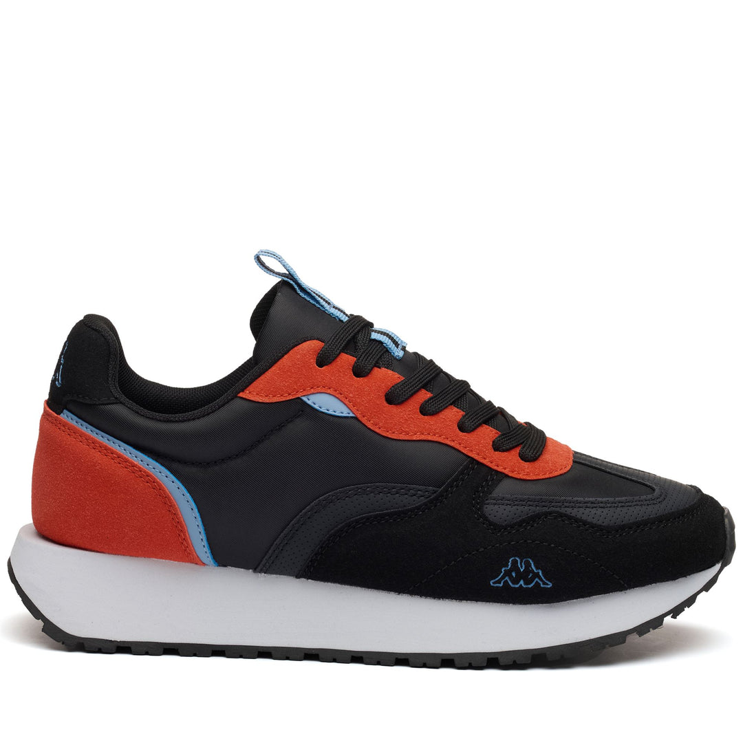 Black Red Men's Low Cut Walking Sneakers with Rubber Outsole main