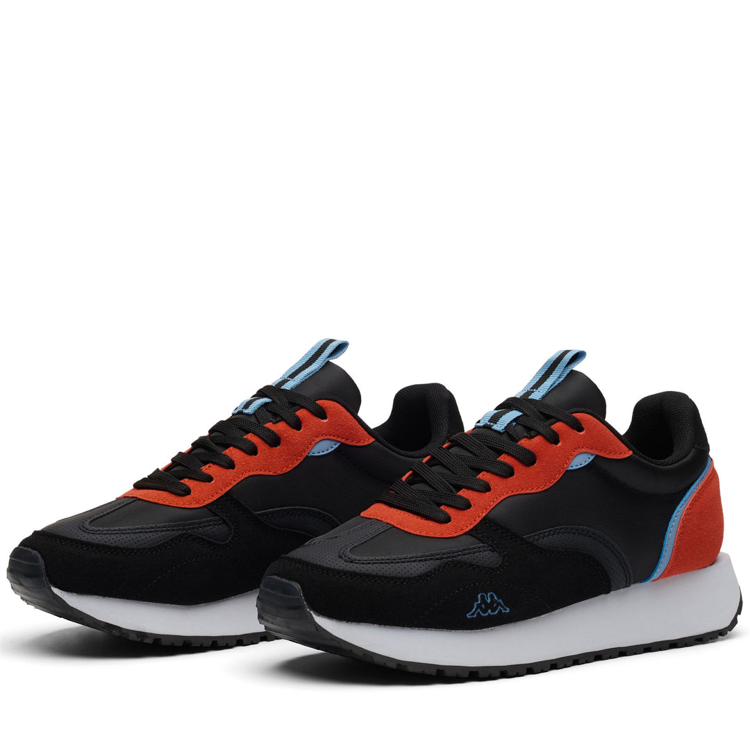 Black Red Men's Low Cut Walking Sneakers with Rubber Outsole 01