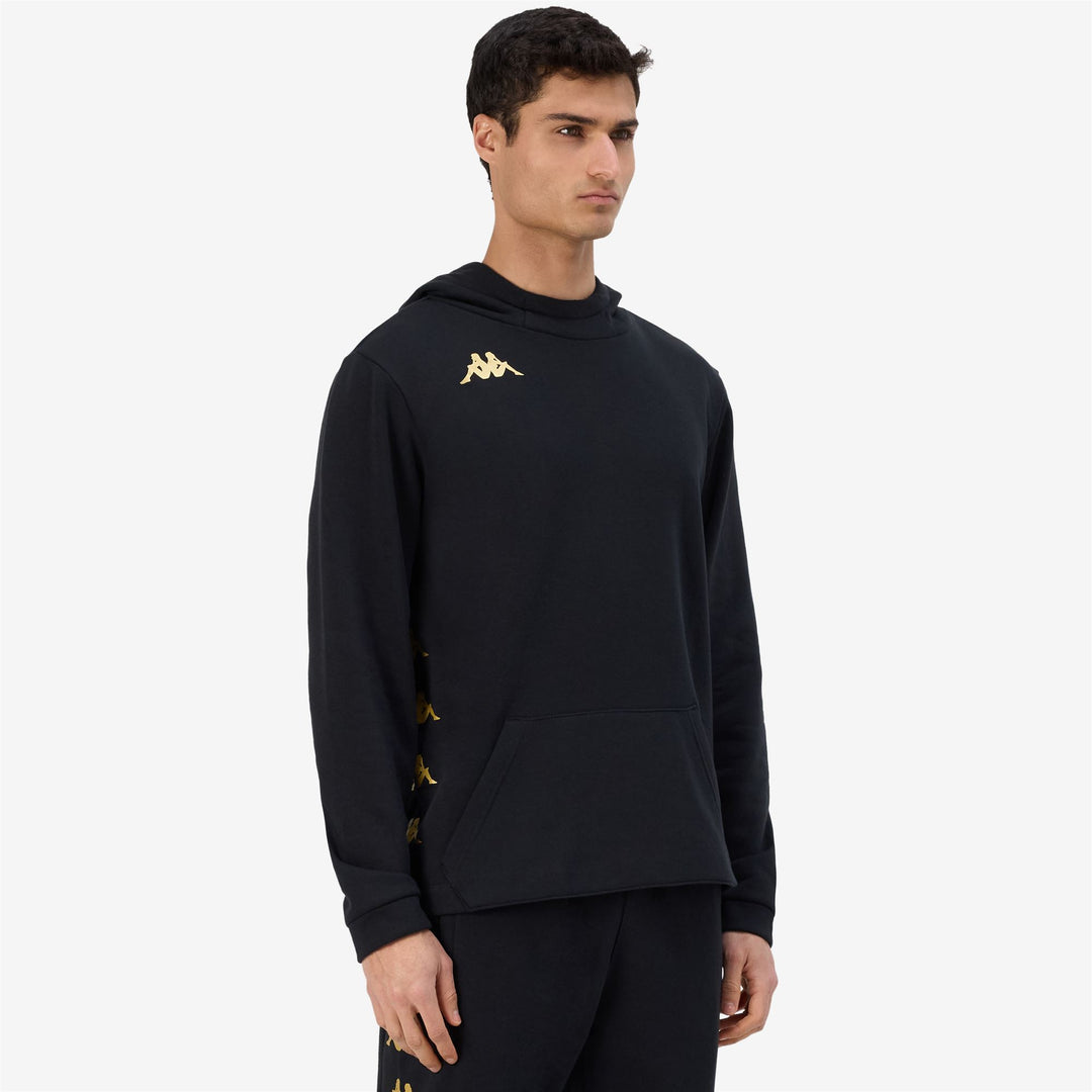 Black Men's Football Fleece Hoodie main