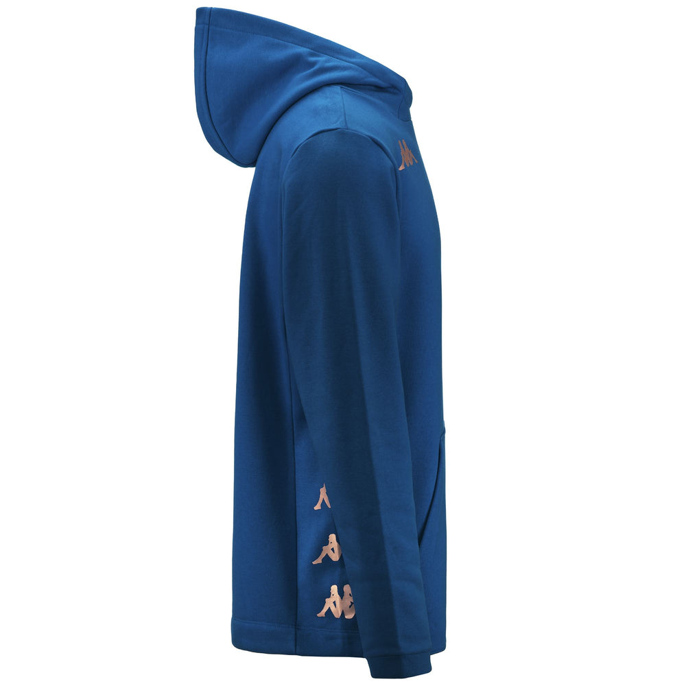 Sapphire Blue Men's Football Hoodie in Slim Fit Fleece 02