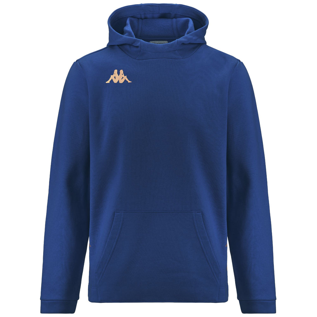 Sapphire Blue Men's Football Hoodie in Slim Fit Fleece 01