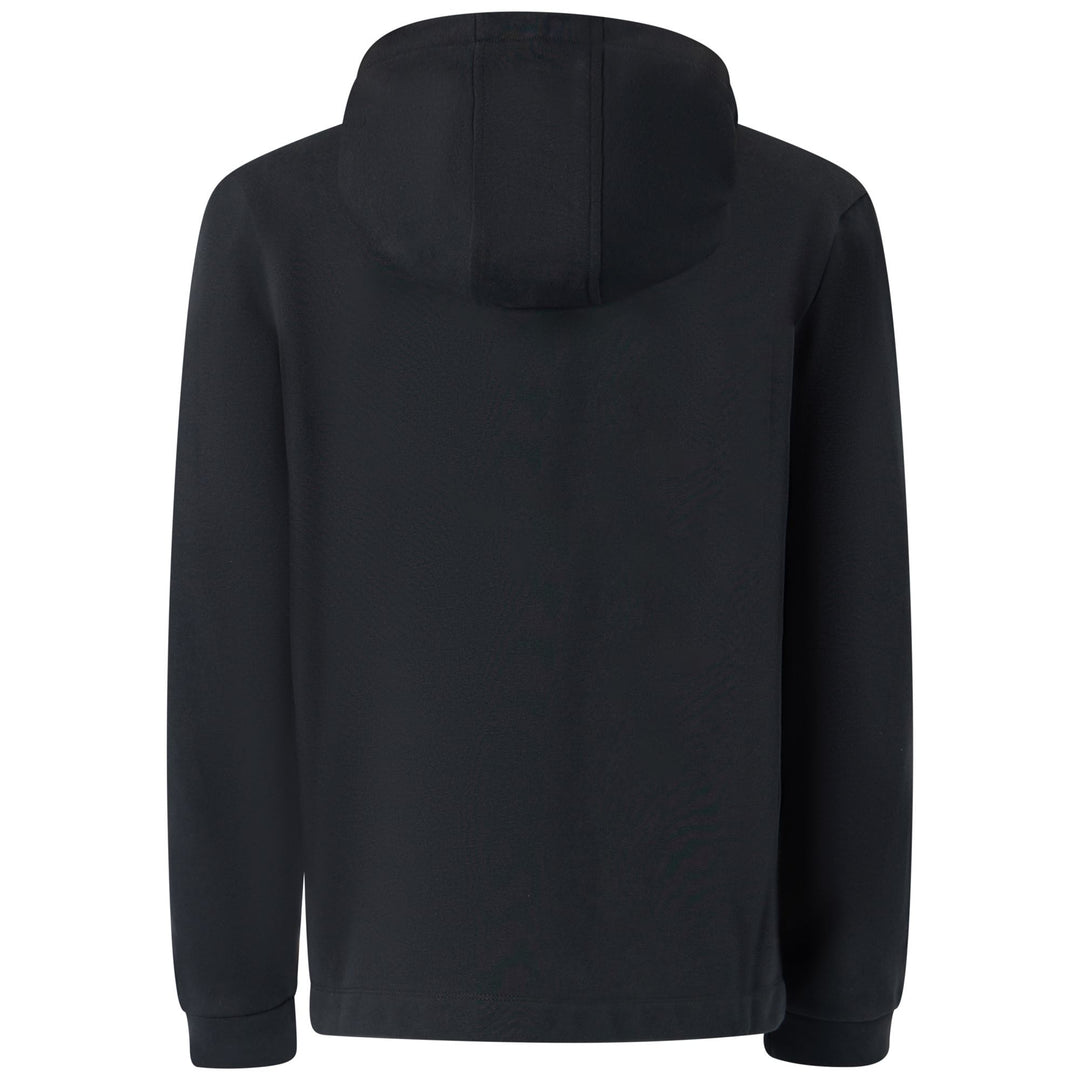 Sudadera con capucha de fútbol negra para hombre, con cremallera completa y bolsillos main