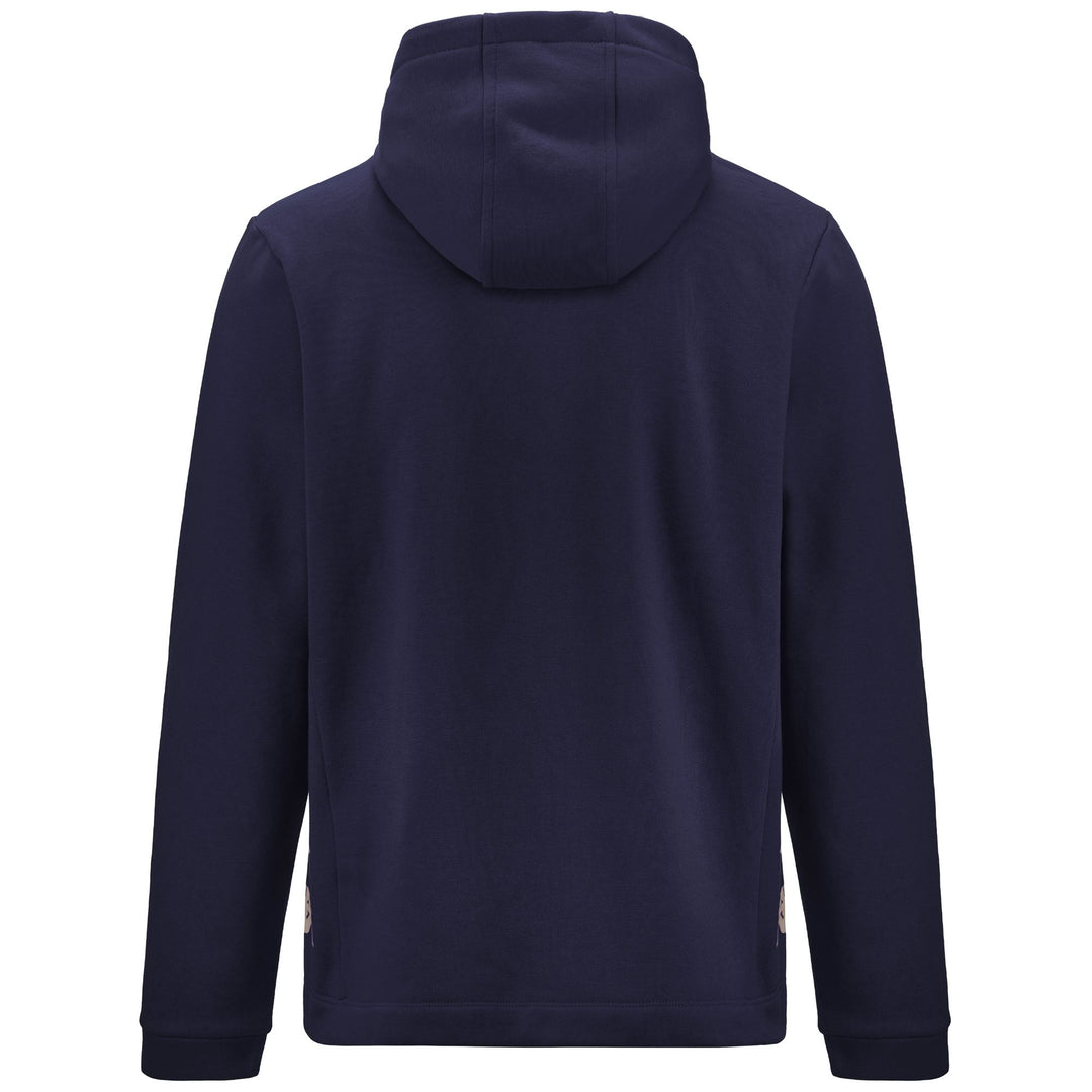 Sudadera con capucha azul de fútbol Slim Fit para hombre con cremallera main