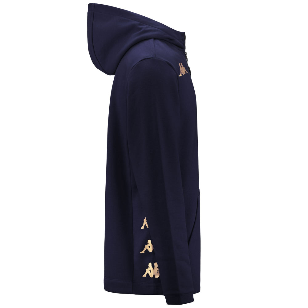 Sudadera con capucha azul de fútbol Slim Fit para hombre con cremallera 02