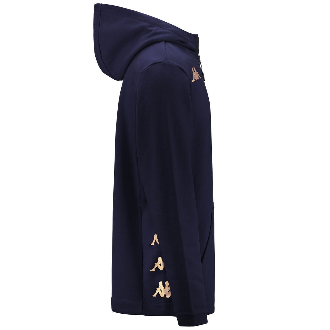 Sudadera con capucha azul de fútbol Slim Fit para hombre con cremallera main