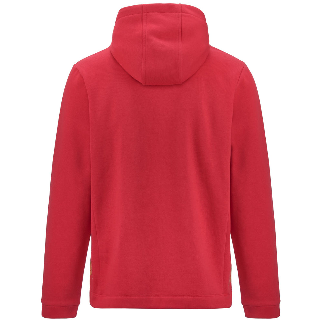 Sudadera con capucha polar de fútbol de color rojo chino para hombre. main