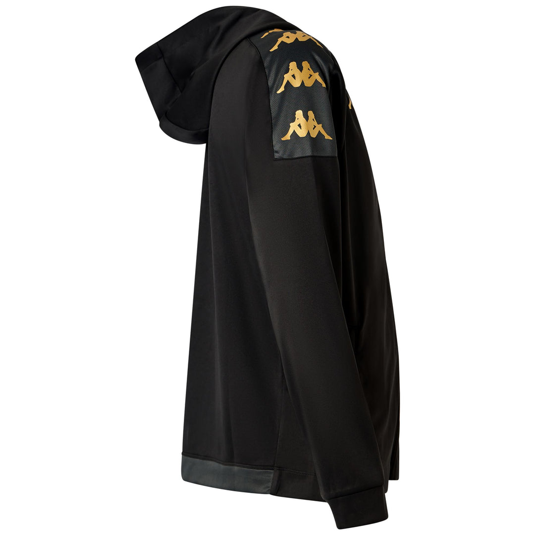 Black Grey Men's Football Fleece Hoodie with Full Zip main