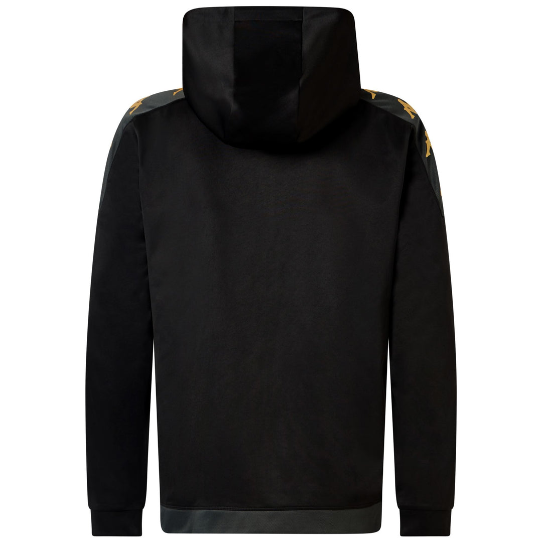 Black Grey Men's Football Fleece Hoodie with Full Zip main