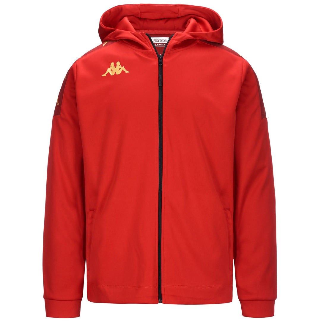 Sudadera roja con capucha para fútbol con cremallera para hombre main
