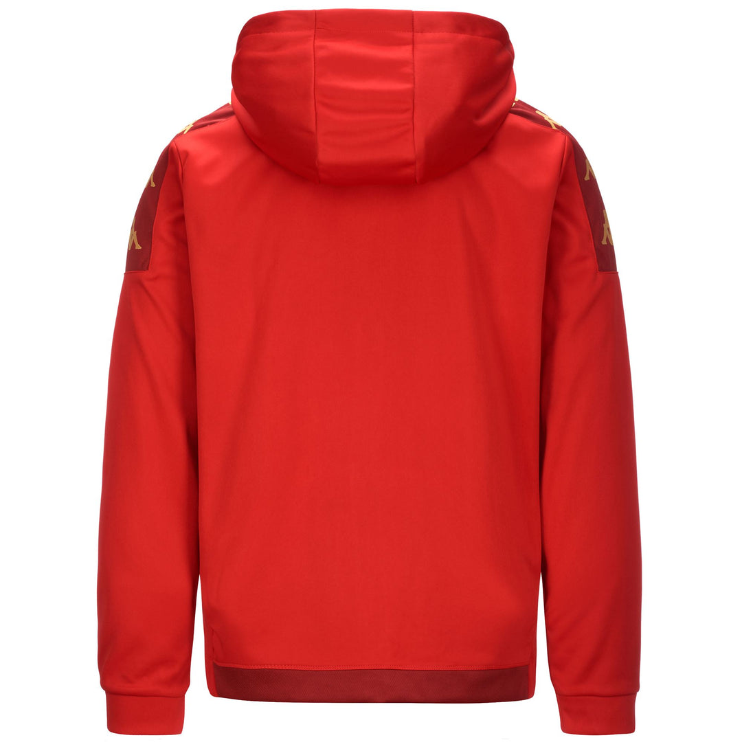 Dark Red Men's Football Fleece Hoodie with Full Zip and Pockets main