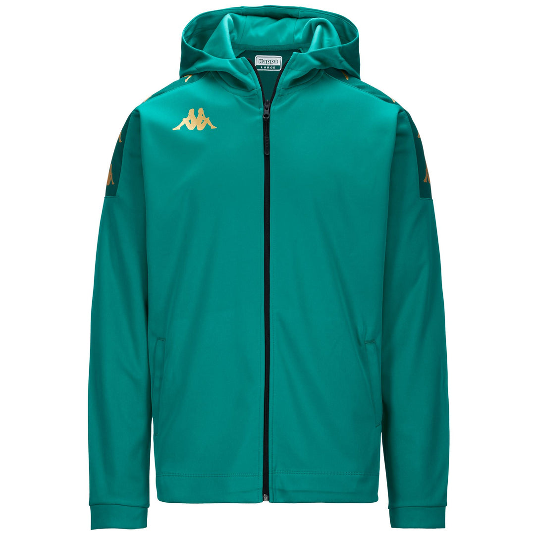 Green Men's Slim Fit Fleece Full Zip Hoodie for Soccer 01