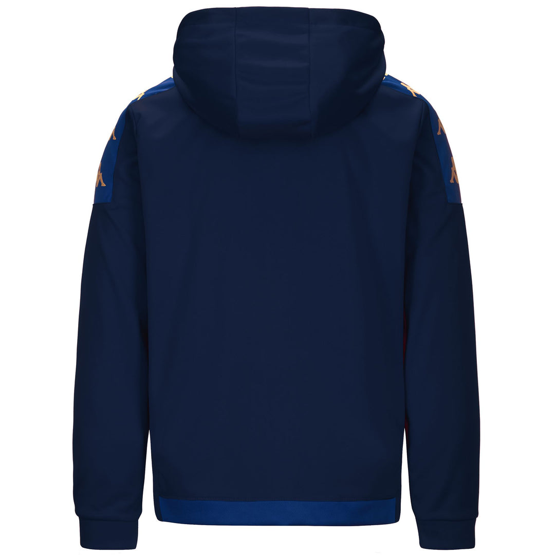Men's Blue Slim Fit Football Hoodie with Full Zip Opening main