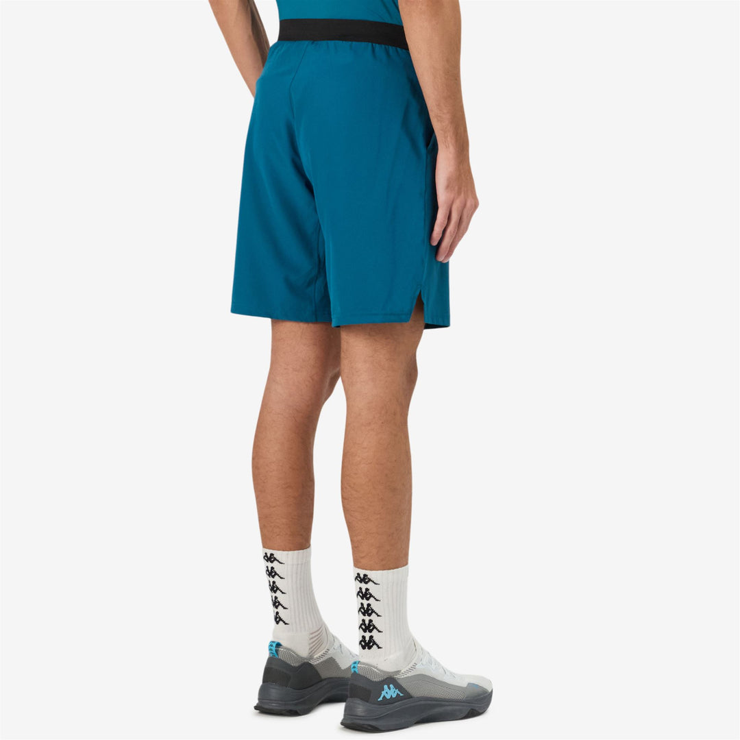 Pantaloncini sportivi da uomo blu vestibilità regular in tessuto intrecciato e ripstop main