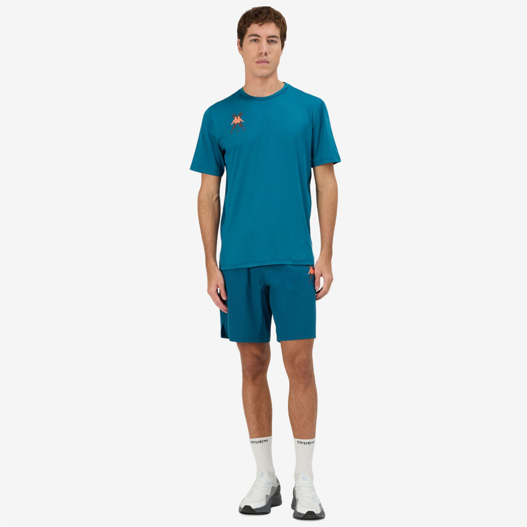 Short de sport bleu pour homme, coupe classique, en tissu tissé et ripstop main