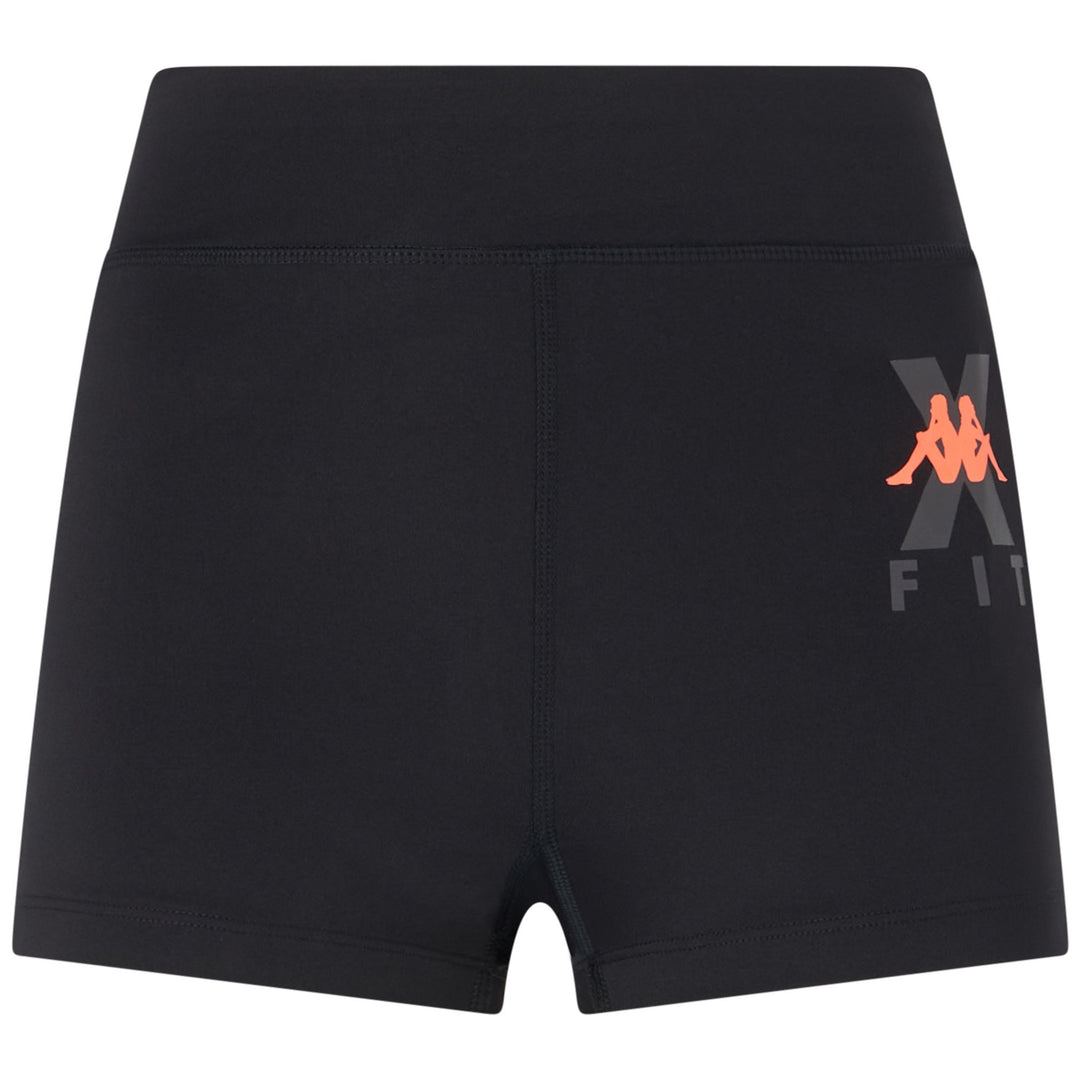 Black Women's Skin Fit Sports Shorts in Stretch Jersey Fabric 01