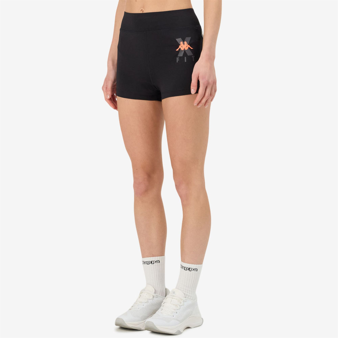 Black Women's Skin Fit Sports Shorts in Stretch Jersey Fabric main