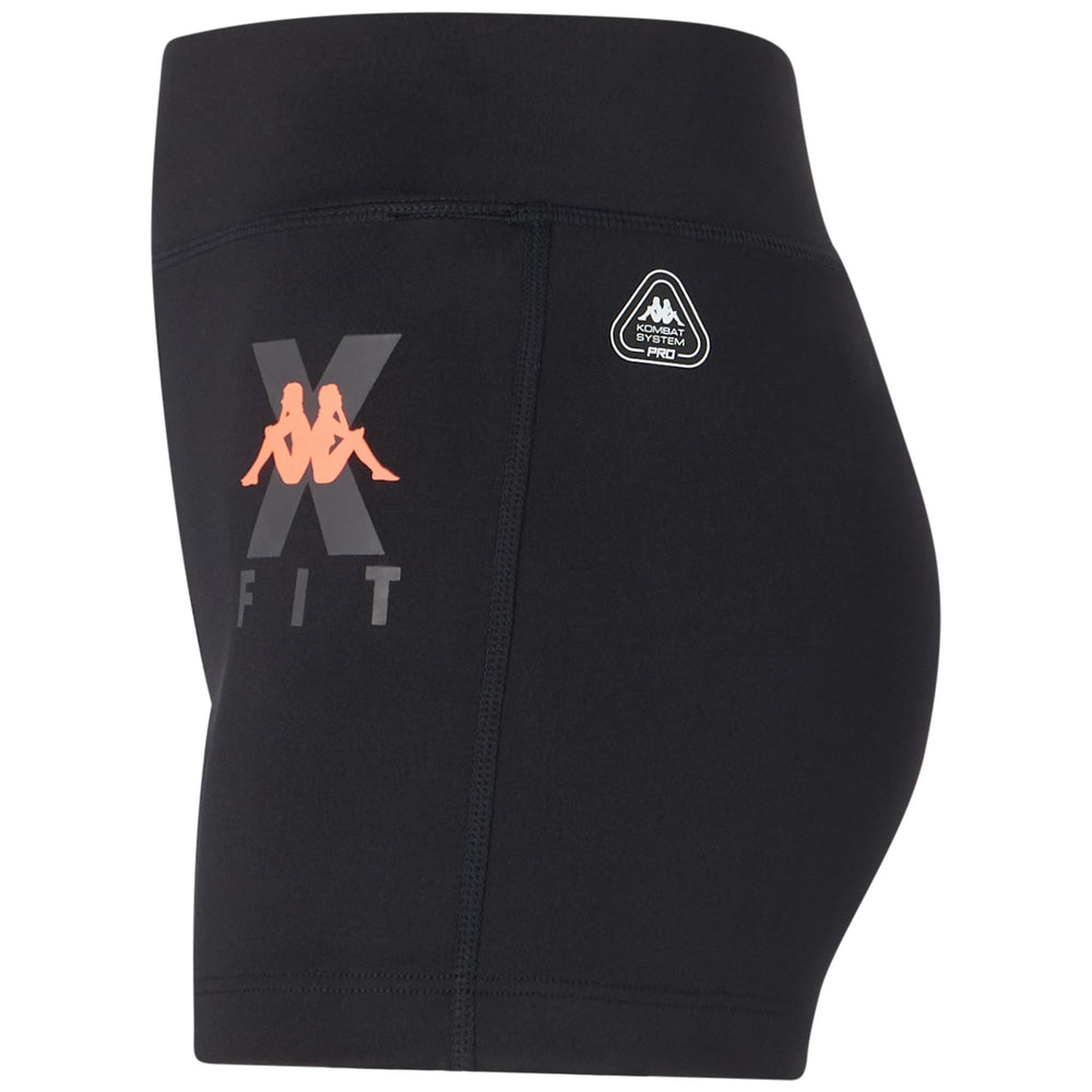 Short de sport moulant noir pour femme en jersey extensible 02