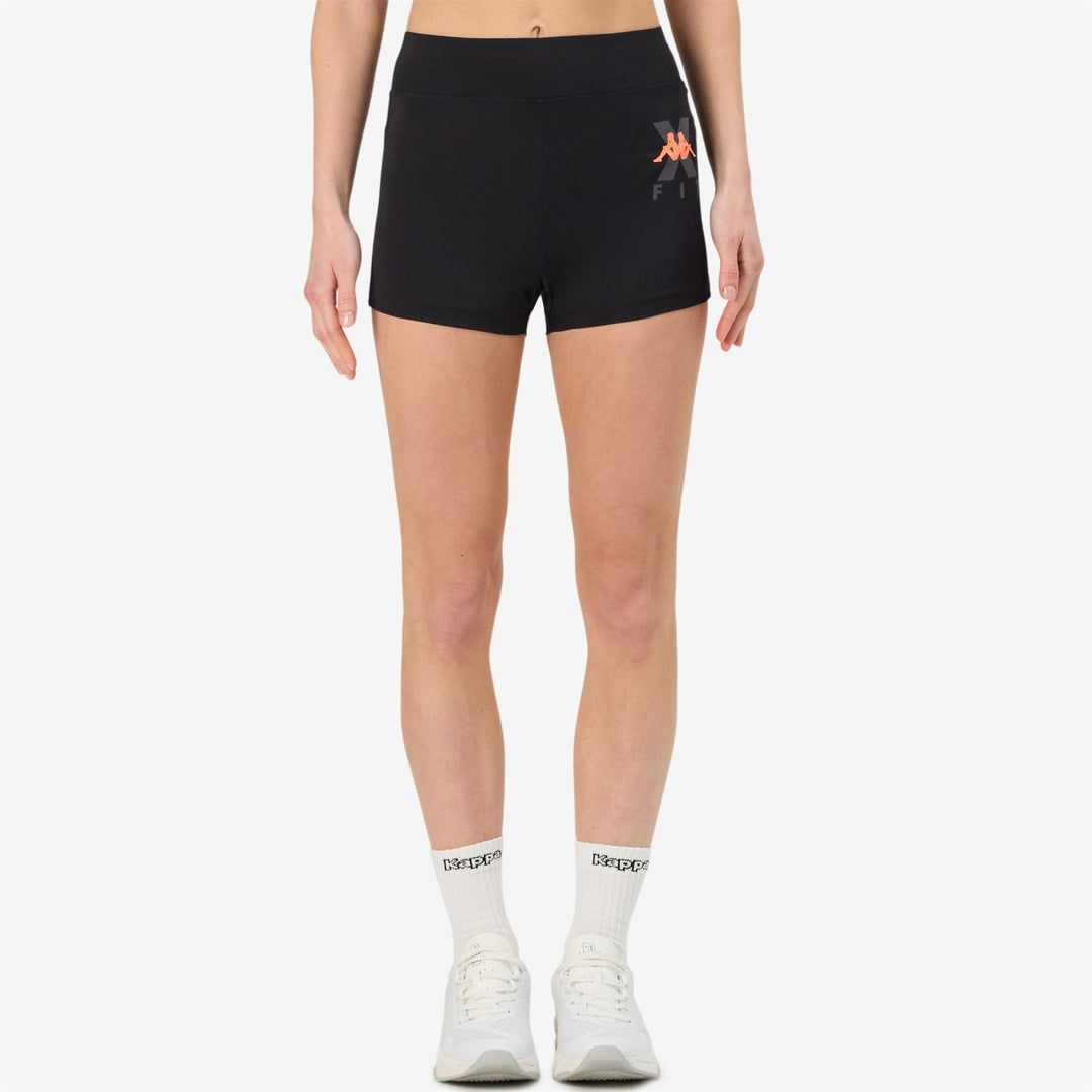 Black Women's Skin Fit Sports Shorts in Stretch Jersey Fabric main