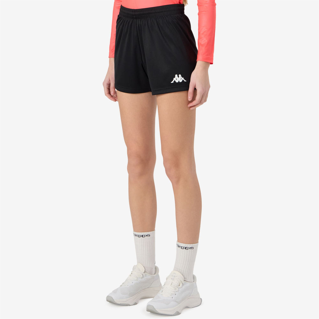 Black Women's Handball Sport Shorts with Elastic Waist main