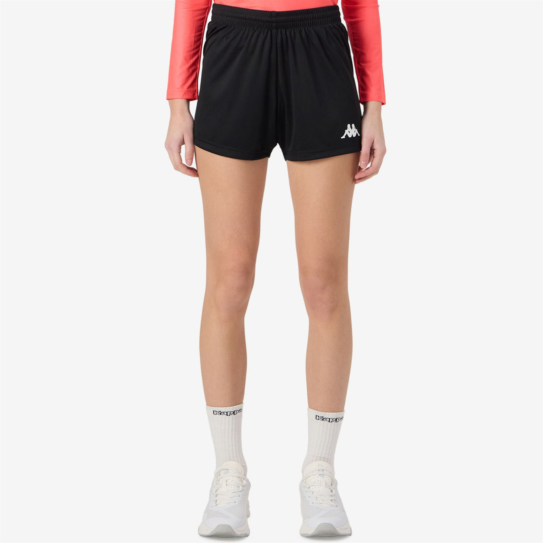 Black Women's Handball Sport Shorts with Elastic Waist main