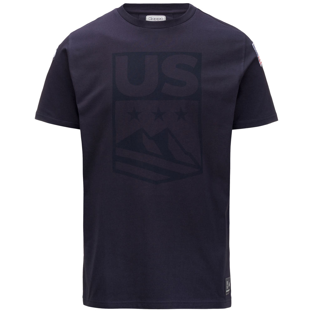 Camiseta de esquí unisex azul de corte entallado en tejido de jersey 02
