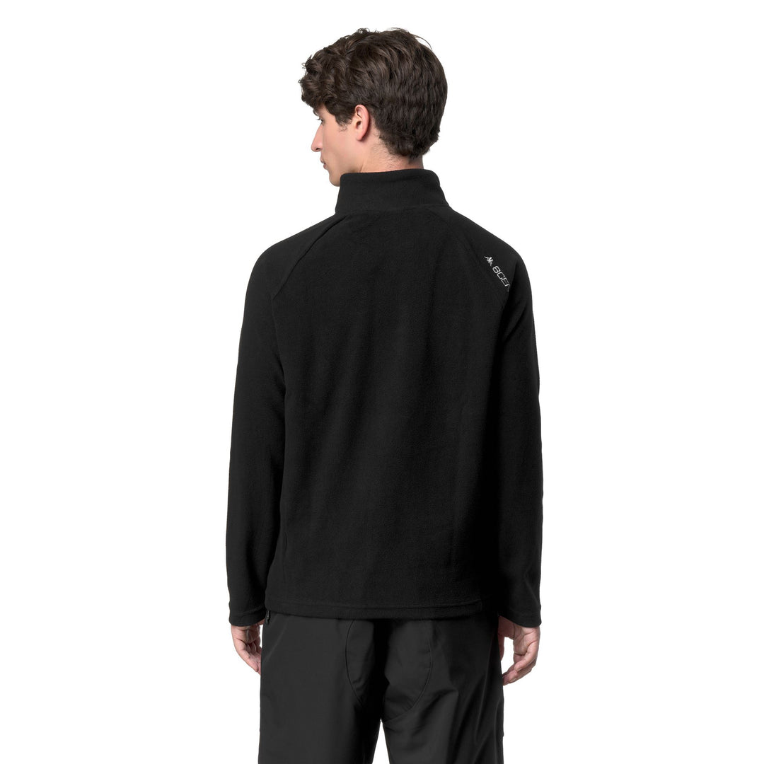 Pull de ski unisexe noir en microfibre polaire, coupe ajustée main