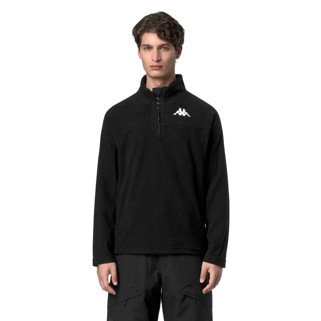 Jersey de esquí unisex negro de micropolar de corte ajustado 01