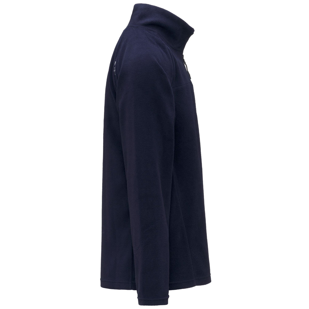 Pull polaire thermique unisexe bleu à demi-zip et coupe ajustée main