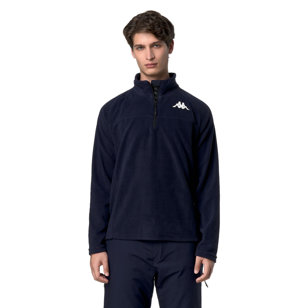 Suéter de esquí unisex de microfibra de corte entallado azul 01