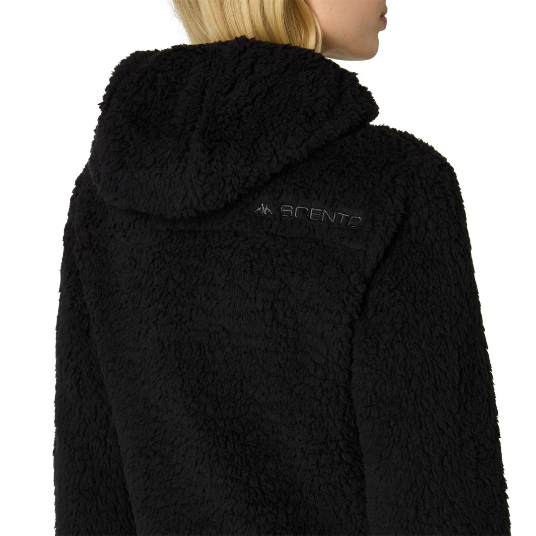 Felpa con cappuccio in pile slim fit nera da donna per lo sci main