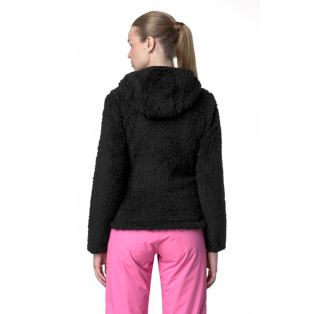 Sweat à capuche polaire noir pour femme, coupe ajustée, idéal pour le ski main