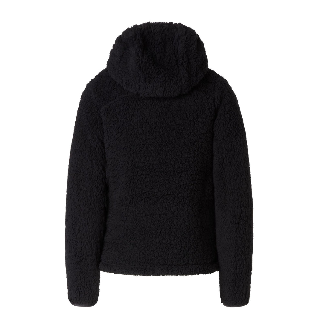 Felpa con cappuccio in pile slim fit nera da donna per lo sci main