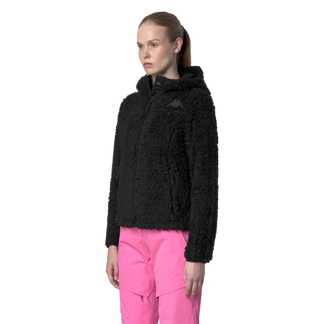 Black Women's Slim Fit Fleece Hoodie for Skiing main