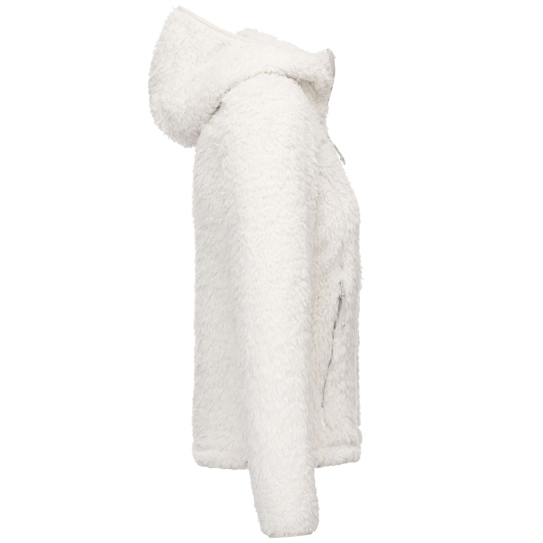 Giacca bianca in pile Sherpa slim fit con cappuccio da donna main