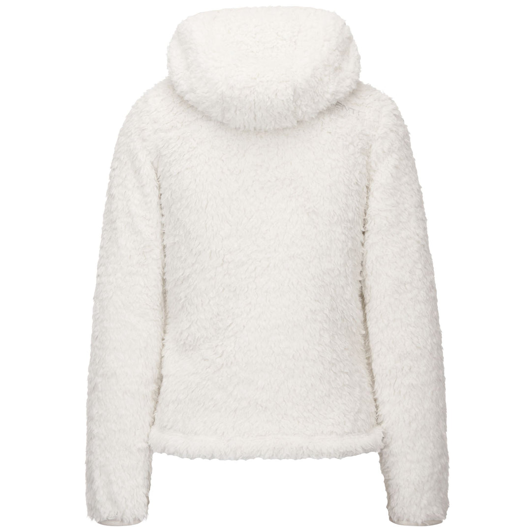 Giacca bianca in pile Sherpa slim fit con cappuccio da donna main